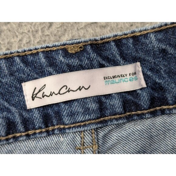 KanCan Jean Shorts Womens 20 High Rise Destructed Hem Destroyed Blue - Picture 3 of 14